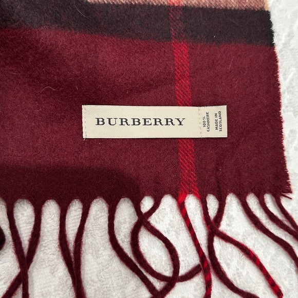 Burberry Burgundy and Black Checkered Scarf - Picture 5 of 6
